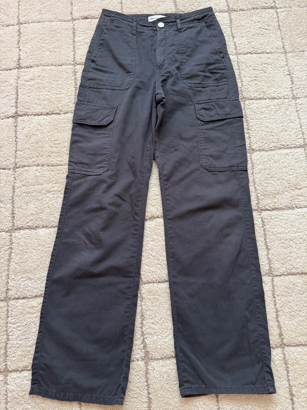 Zara dark navy Straight-Leg Cargo Pants